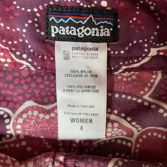 Patagonia Womens Shortie Boardie Board Shorts Sz 4 Pink Gray Floral Nylon Surf - Picture 6 of 6